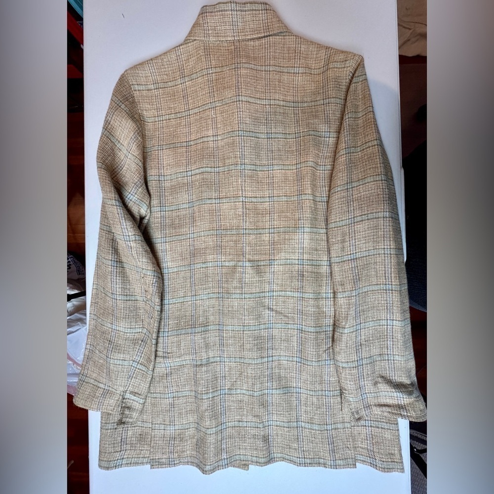 Faconnable Linen Long Checkered Jacket - image 8
